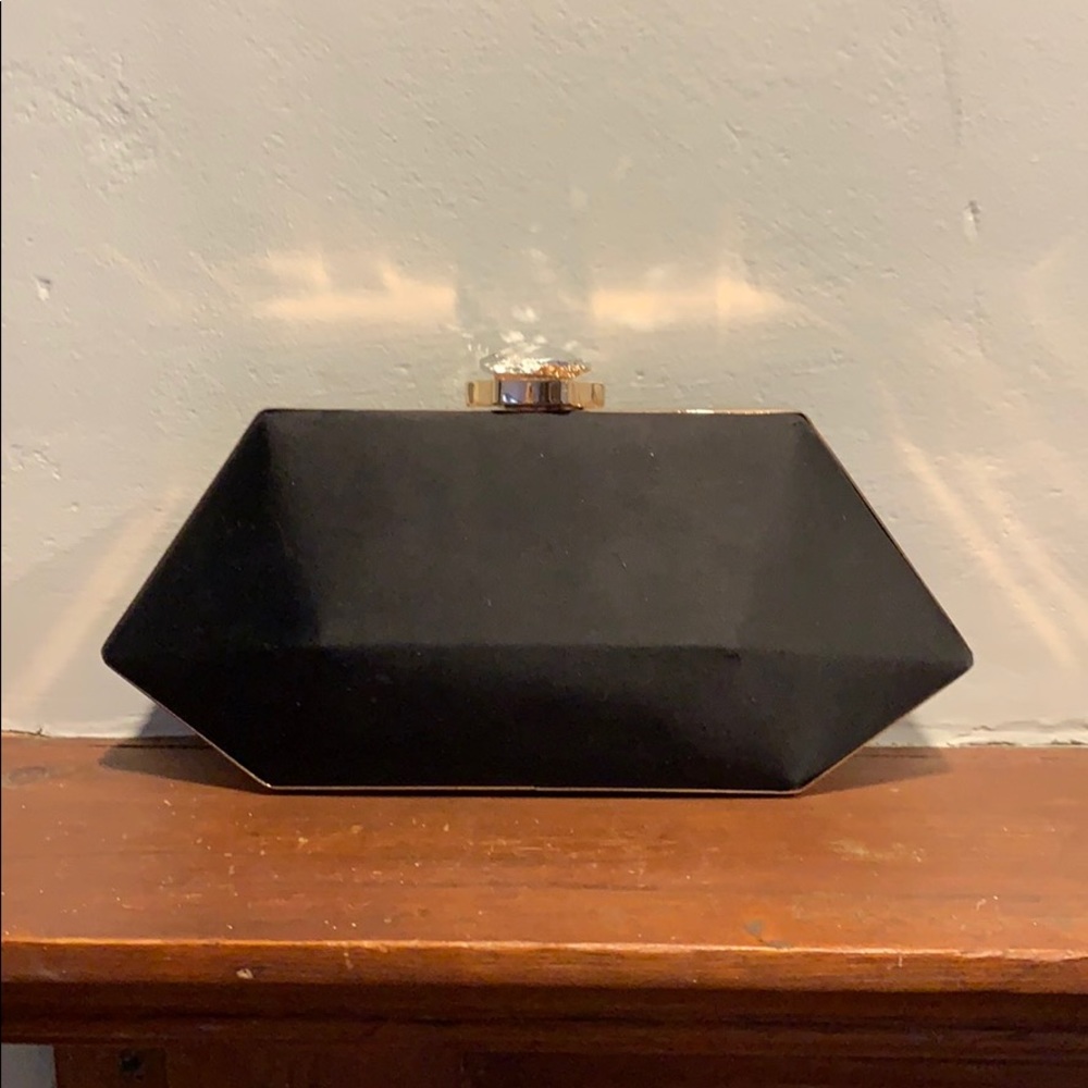 Black evening bag. Shoulder bag or clutch.